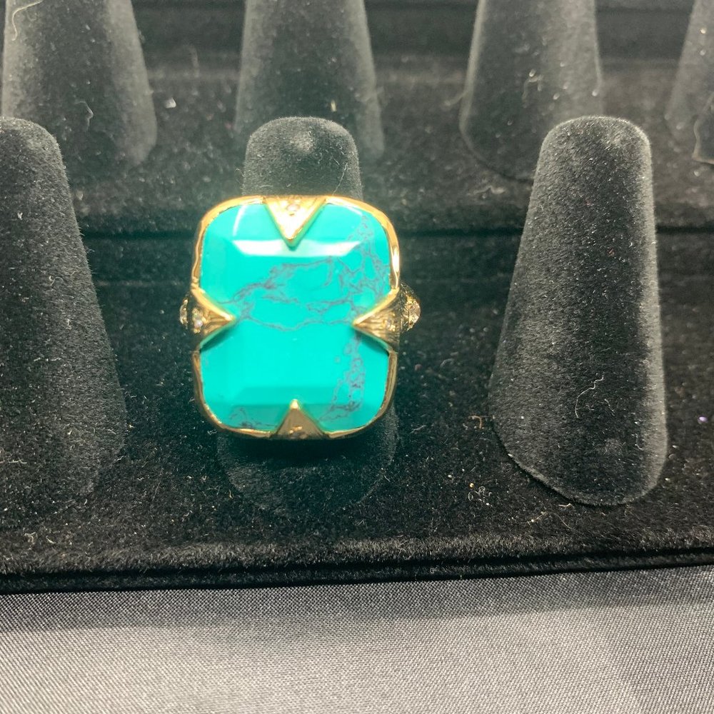 Melinda Maria Large Turquoise Rectangle Ring